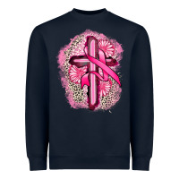 Navy breast cancer cross Heavyweight Sweatshirt - FaDigitalArtStudio