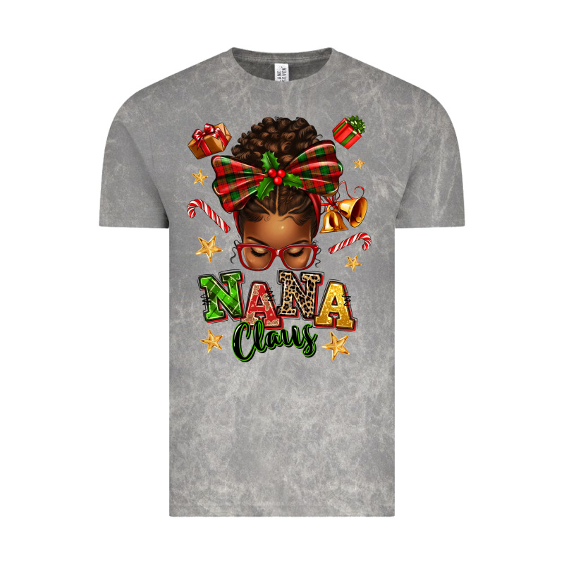 Nana Claus Afro Messy Bun Vintage Tee by texasbilliewilder | Teevron