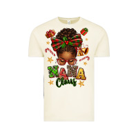 Vintage Arctic Nana Claus Afro Messy Bun Vintage Tee - texasbilliewilder