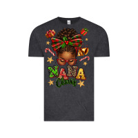 Vintage Black Nana Claus Afro Messy Bun Vintage Tee - texasbilliewilder