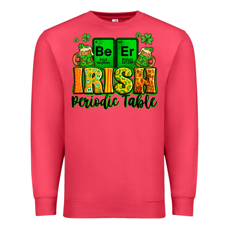 Beer Irish Periodic Table St. Patrick's Premium Sweatshirt by LillyAllenDesigns | Teevron