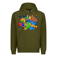 Army Green my child is non verbal but her mama aint afro hand rana Premium Hoodie - RanaPortraitStore