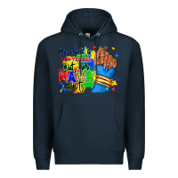Navy my child is non verbal but her mama aint afro hand rana Premium Hoodie - RanaPortraitStore