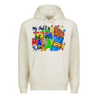 Oatmeal Heather my child is non verbal but her mama aint afro hand rana Premium Hoodie - RanaPortraitStore