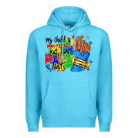 Ocean Blue my child is non verbal but her mama aint afro hand rana Premium Hoodie - RanaPortraitStore