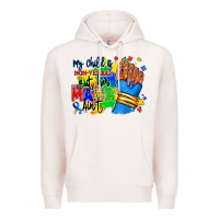 Pale Pink my child is non verbal but her mama aint afro hand rana Premium Hoodie - RanaPortraitStore