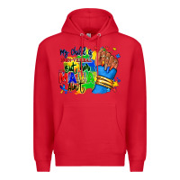 Red my child is non verbal but her mama aint afro hand rana Premium Hoodie - RanaPortraitStore