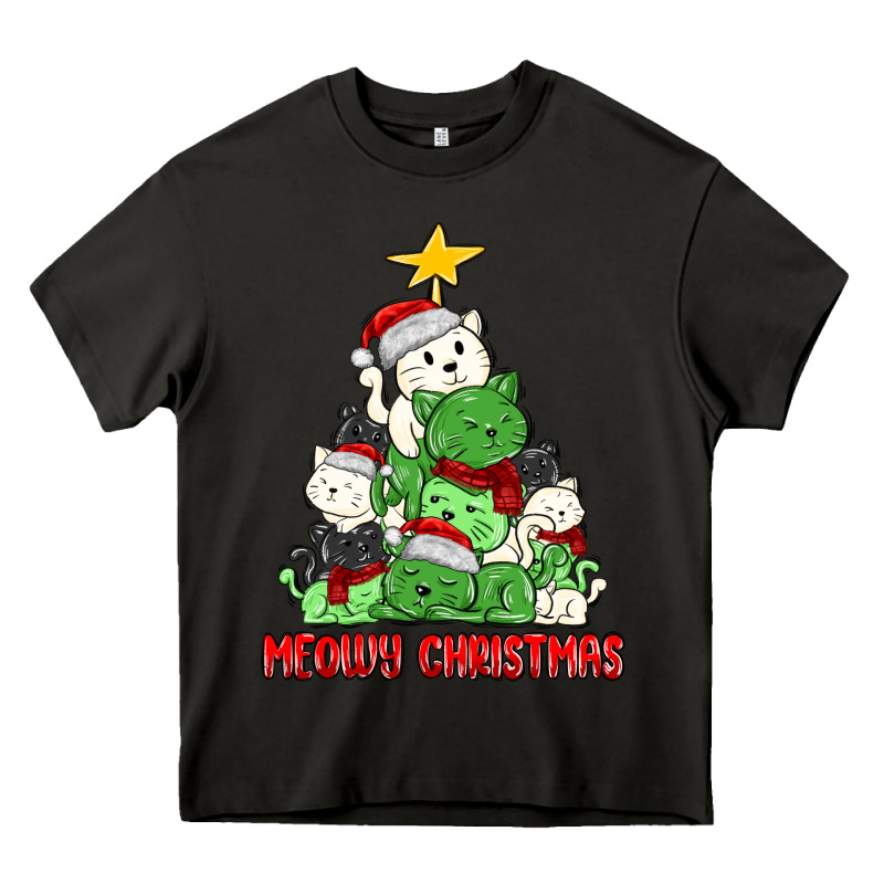 Meowy Christmas Cat Tree Heavy Core Tee by MaliasSmallBusiness | Teevron