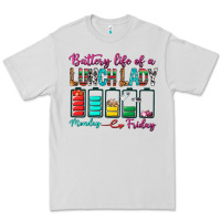 Dove Grey Battery Life Of A lunch Lady Premium Tee - BundleAndBundleShop