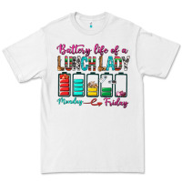 White Battery Life Of A lunch Lady Premium Tee - BundleAndBundleShop