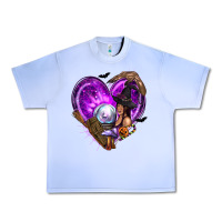 Grape Ice Halloween Heart with Witch Urban Heavy Tee - texasbilliewilder