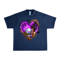 Navy Halloween Heart with Witch Urban Heavy Tee - texasbilliewilder