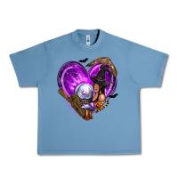 Pebble Blue Halloween Heart with Witch Urban Heavy Tee - texasbilliewilder