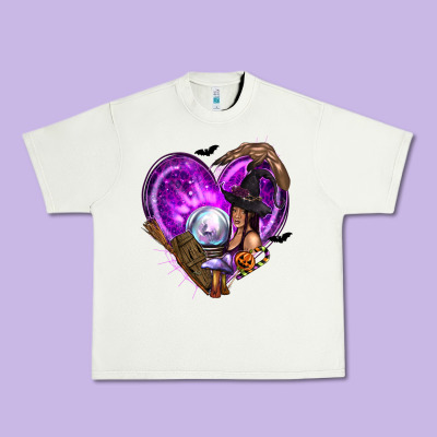 Halloween Heart With Witch Urban Heavy Tee Designed By Texasbilliewilder