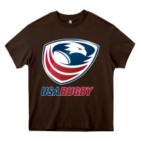 Chocolate Brown usa,rugby Heavy Core Tee - tuanDangUi