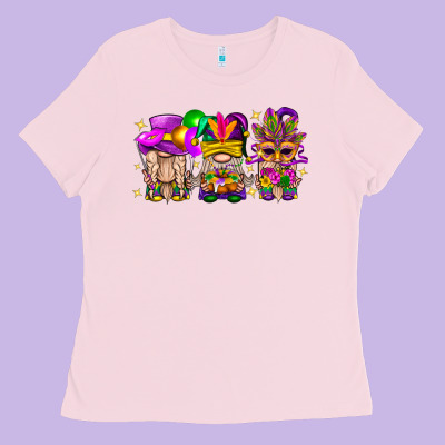 Mardi Gras Gnomies Cakes Flowers And Balloon Ladies Tee Designed By Bundleandbundleshop
