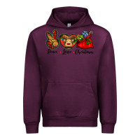 Mauve Wine peace love Christmas Urban Hoodie - BarkalooDesign