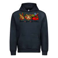 Navy peace love Christmas Urban Hoodie - BarkalooDesign