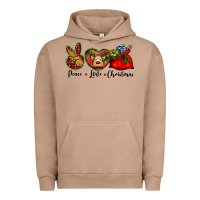 Pigment Burro peace love Christmas Urban Hoodie - BarkalooDesign