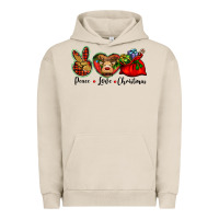Pigment French Oak peace love Christmas Urban Hoodie - BarkalooDesign