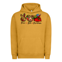 Pigment Peanut Butter peace love Christmas Urban Hoodie - BarkalooDesign