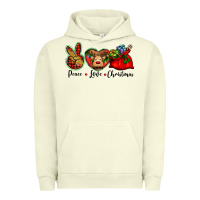 Pigment Pistachio peace love Christmas Urban Hoodie - BarkalooDesign