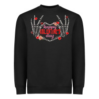 Happy Valentine's Day Skeleton Hands Heavyweight Sweatshirt | Teevron
