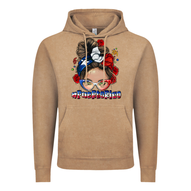 Puerto Rico Messy Bun Vintage Hoodie by NancyCooperArtShop | Teevron