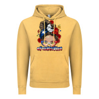 Vintage Mustard Puerto Rico messy bun Vintage Hoodie - NancyCooperArtShop