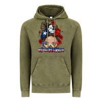 Vintage Olive Puerto Rico messy bun Vintage Hoodie - NancyCooperArtShop