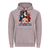 Vintage Zinc Puerto Rico messy bun Vintage Hoodie - NancyCooperArtShop
