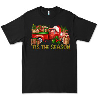 Black Tis' The Season Christmas Truck Premium Tee - BundleAndBundleShop