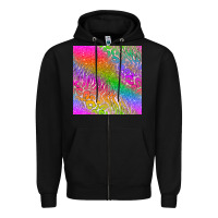 Black neon glitter leopard seamless pattern Zipper Hoodie - BundleAndBundleShop