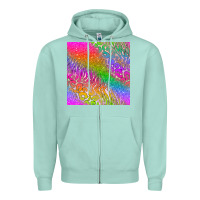 Seafoam neon glitter leopard seamless pattern Zipper Hoodie - BundleAndBundleShop