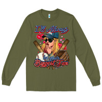 Army Green I'll always be your biggest fan Baseball Long Sleeve Tee - HowdyJamesFarm