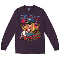 Plum I'll always be your biggest fan Baseball Long Sleeve Tee - HowdyJamesFarm