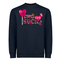 Navy Cupid can suck it Valentine's Day Heavyweight Sweatshirt - FaDigitalArtStudio