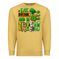 Antique Gold Eat drink and be Irish St. Patrick's Premium Sweatshirt - LillyAllenDesigns
