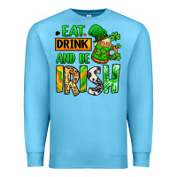 Ocean Blue Eat drink and be Irish St. Patrick's Premium Sweatshirt - LillyAllenDesigns