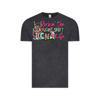 Vintage Black rockin the night shift cna life Vintage Tee - RanaPortraitStore