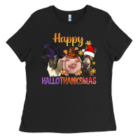 Happy Hallothanksmas Farm Animal Ladies Tee | Teevron