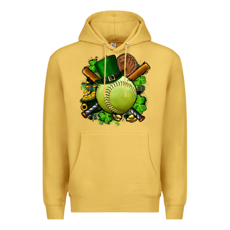 St.patrick's Day Softball Premium Hoodie by FaDigitalArtStudio | Teevron