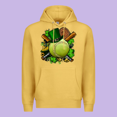 St.patrick's Day Softball Premium Hoodie Designed By Fadigitalartstudio