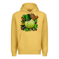 Antique Gold st.patrick's day softball Premium Hoodie - FaDigitalArtStudio