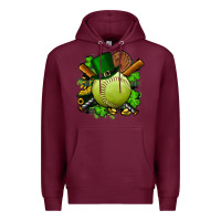 Burgundy st.patrick's day softball Premium Hoodie - FaDigitalArtStudio
