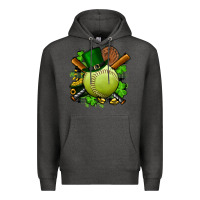 Charcoal Heather st.patrick's day softball Premium Hoodie - FaDigitalArtStudio