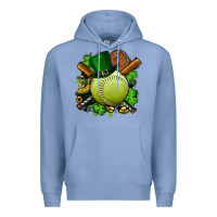 Colony Blue st.patrick's day softball Premium Hoodie - FaDigitalArtStudio
