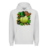 Dove Grey st.patrick's day softball Premium Hoodie - FaDigitalArtStudio
