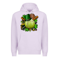 Lilac st.patrick's day softball Premium Hoodie - FaDigitalArtStudio