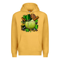 Mustard st.patrick's day softball Premium Hoodie - FaDigitalArtStudio